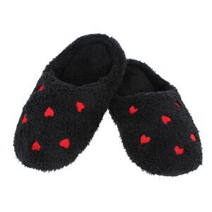 CTM Women's Love Heart Print Slippers